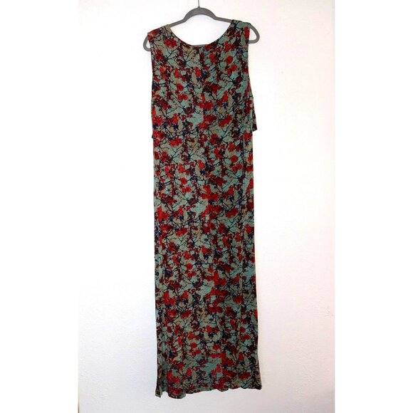 Peruvian Connection Floral Sleeveless Draped Bust Maxi Dress Size XL - Picture 2 of 6